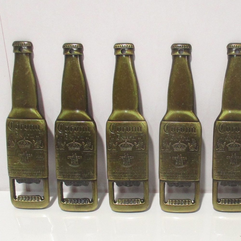 7 CORONA Extra Brass Bottle Opener 5 x 1 1/4 Inches Long